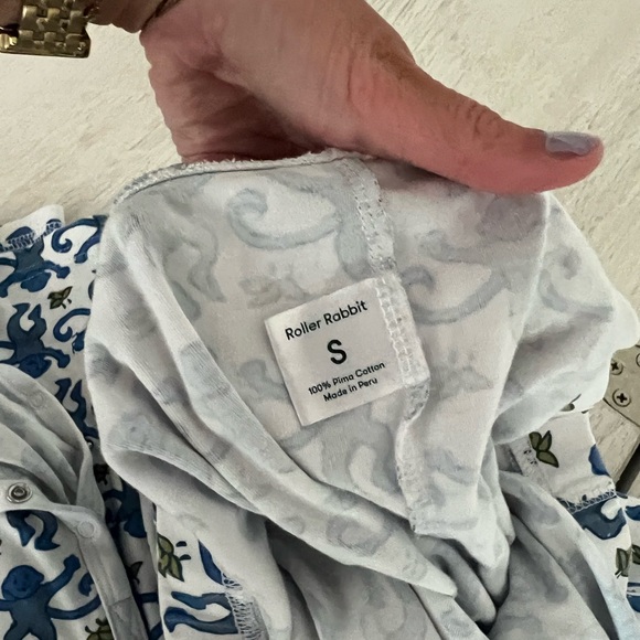 Roller rabbit blue pajamas size small - Picture 3 of 4